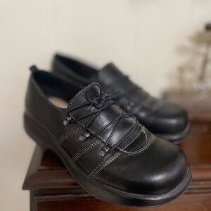 Dansko 7.5 Black Janika Chunky Oxford Platform Mary Jane Shoes Lace Up 40